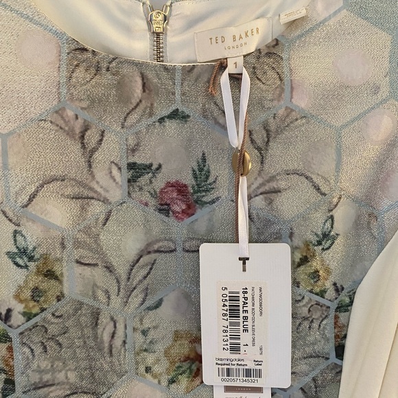 NWT Ted Baker Dorn patchwork bodycon sleeved dress - Ted Baker size 1/US size 4 - Picture 12 of 16